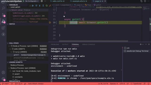 Guide to debug webdriverIO typescript project in VSCode смотреть онлайн