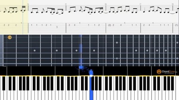 Falling | Trevor Daniels | Guitar Tabs and Piano Notes - Easy Lesson