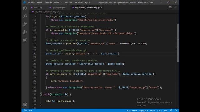 PHP - UPLOAD SIMPLES DE ARQUIVOS - MELHORADO смотреть онлайн