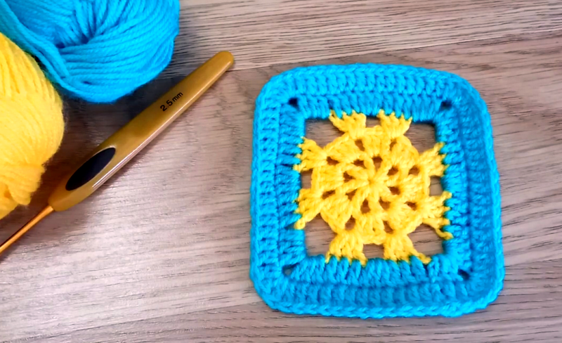 Квадратный МОТИВ крючком. Мастер-класс со схемой смотреть онлайн