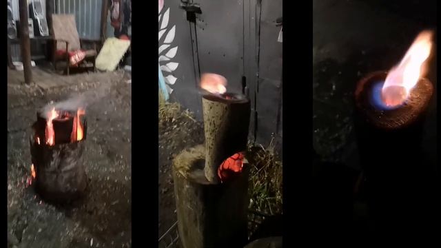 Костёр "Финская свеча" . смотреть онлайн