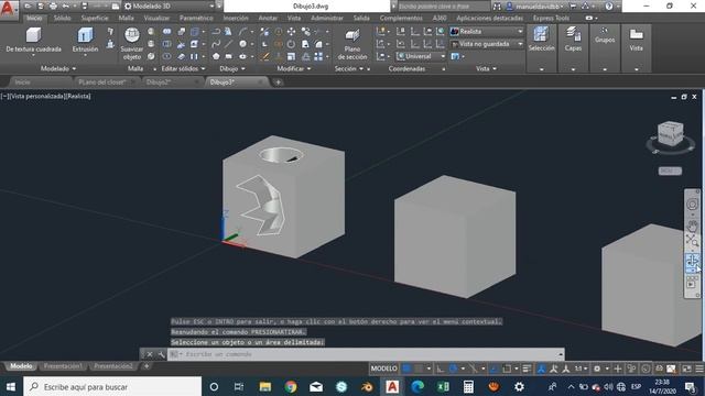 AutoCAD 3D -18- Proceso de perforar, diferenciar y unir objetos en AutoCAD смотреть онлайн