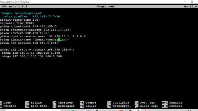 installation et configuration serveur DHCP sous Ubuntu смотреть онлайн