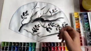 Китайский веер | Рисуем веер для мамы