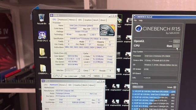 the fastest core 2 extreme Qx9650 @5004mhz running Cb R15 смотреть онлайн