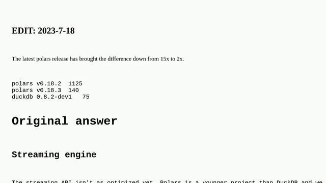 Polars is much slower than DuckDB in conditional join + groupby/agg context смотреть онлайн