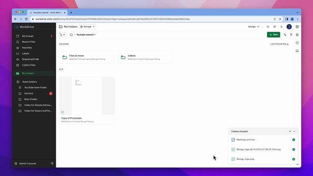 How to move files and folders in Zoho WorkDrive смотреть онлайн