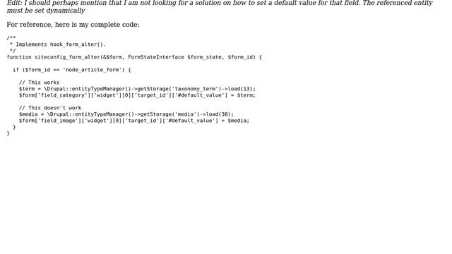 Drupal: Pre-populate an entity reference field (media image) when creating a node смотреть онлайн