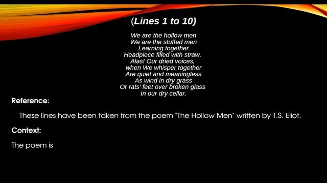 "The Hollow Men" English Book- III (Poem) For Intermediate Part-I смотреть онлайн