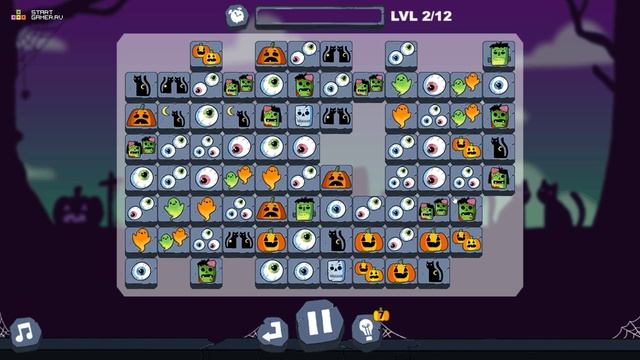 Игра "Соединение пары: Хэллоуин" (Mahjong Connect: Halloween) - прохождение смотреть онлайн