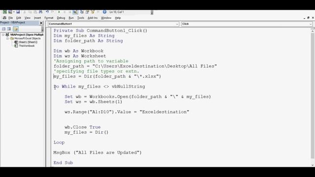VBA Macro to Open All Excel Files in a Folder - Advanced Excel VBA Example смотреть онлайн