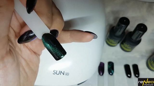 Как делать блики и дизайны ногтей c гелем-лаком "5D Кошачий глаз" reNeo? смотреть онлайн