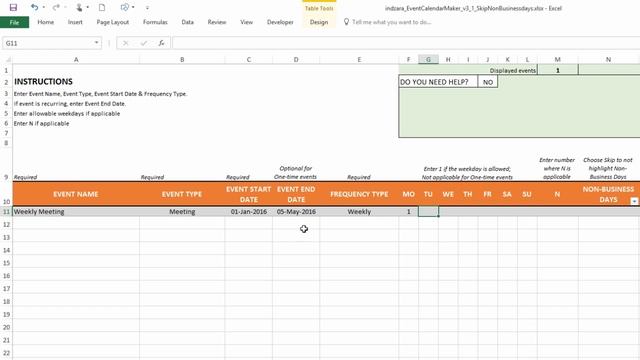 Event Calendar Maker - Excel Template - Skip Non-Business Days смотреть онлайн