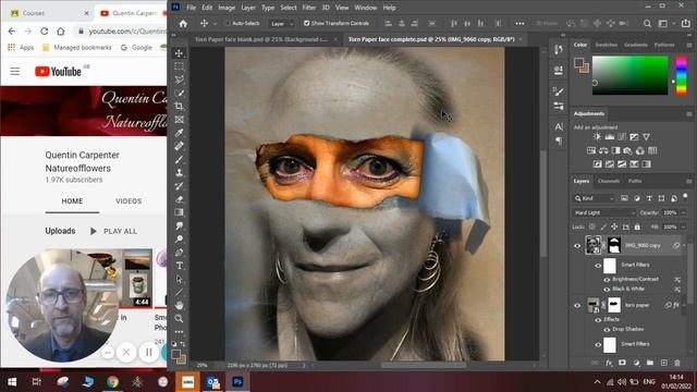 Torn Paper Effect Portrait in Photoshop смотреть онлайн