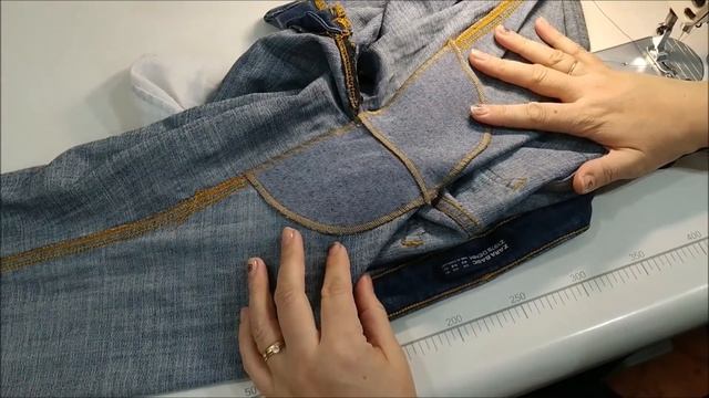 Reparar entrepierna de pantalón de jean (mezclilla) usando parches. смотреть онлайн