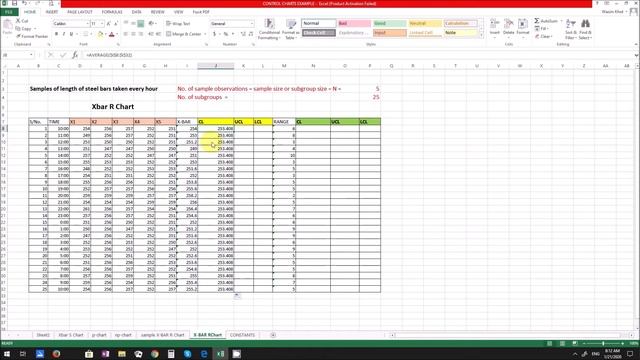 Construct X Bar Chart in Excel 2013 смотреть онлайн