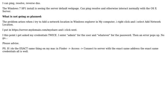 Webdav between a OS X Server (self-signed certificate) and Windows 7? смотреть онлайн