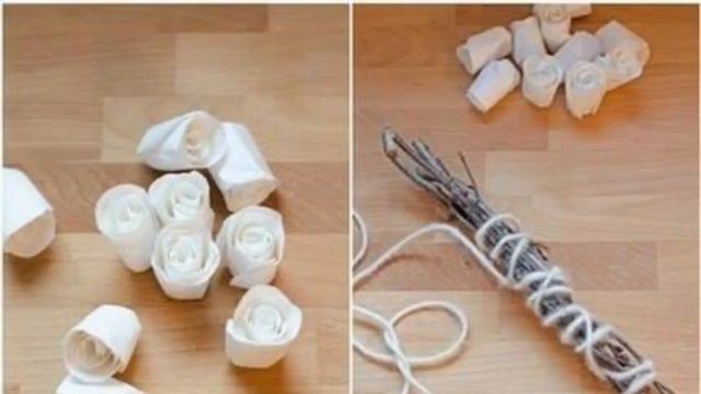 Изысканный свадебный букет из бумажных роз смотреть онлайн
