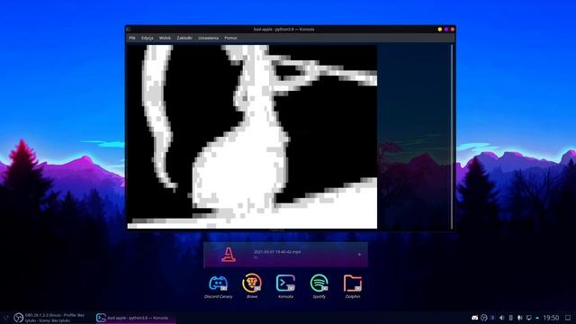 Bad Apple!! played in terminal (python) смотреть онлайн