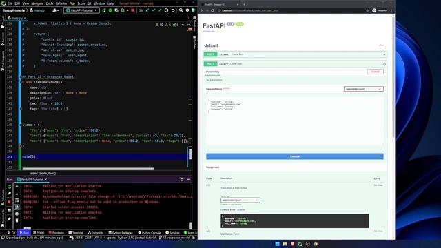 Fast API Tutorial, Part 13: Response Model смотреть онлайн