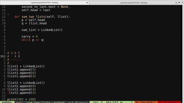 Data Structures in Python: Singly Linked Lists -- Sum Two Lists смотреть онлайн
