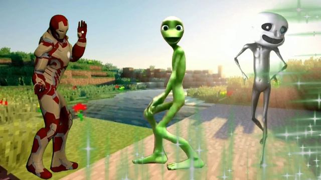 Dame Tu Cosita Song Green Alien, Sans And Iron Man Dance