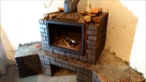 Камин с чугунной топкой, подробная сборка