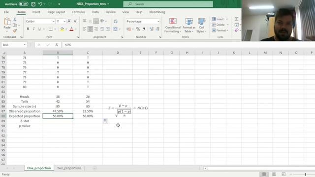 One proportion Z-test explained (Excel) смотреть онлайн