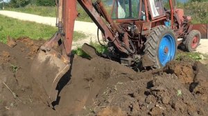 Яшкино. Копание траншеи под водопровод узким ковшом - 23.07.2016