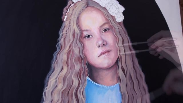 Портрет акрилом Acrylic Portrait Painting смотреть онлайн
