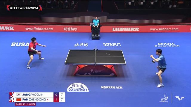 Fan Zhendong (CHN) Vs Jang Woojin (KOR) | MT SF - Match 4 | #ITTFWorlds2024
