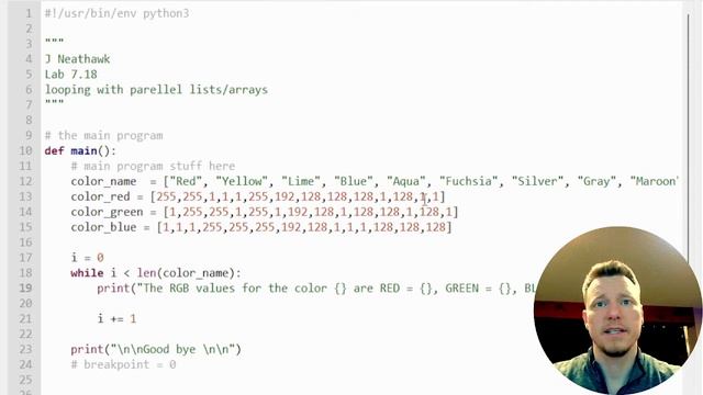 2022-Spring: Intro to Python - Lab 18 - Parallel Arrays (Lists) смотреть онлайн