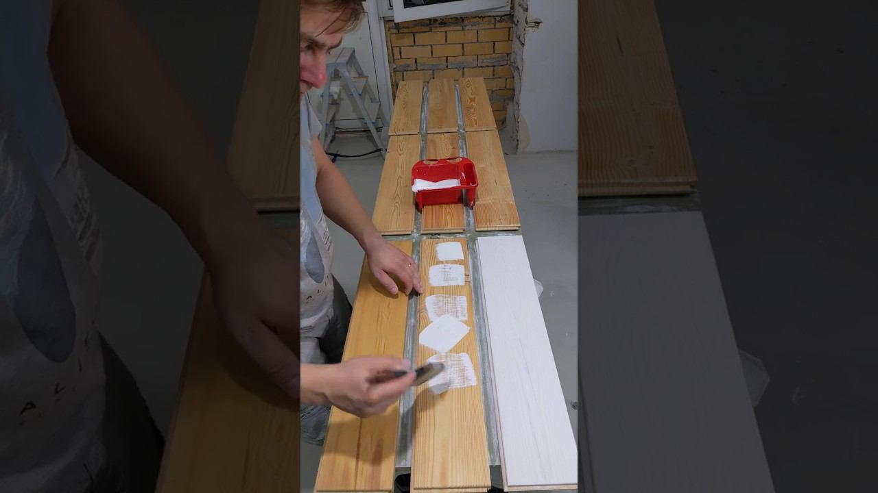 Покрытие доски пола из лиственницы маслом OSMO