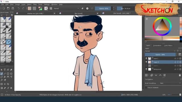 HOW TO CREATE CHARACTER IN EASY WAY/CHARACTER DESIGN IN KRITA #krita #characterdesign #digitalart смотреть онлайн