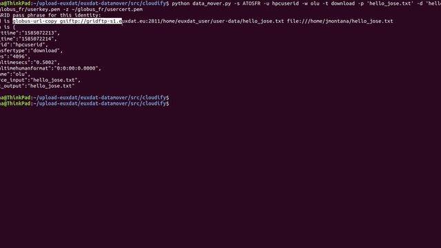 Demo of transferring files with GridFTP with Python смотреть онлайн