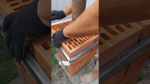 Столб из кирпича. Супер приспособление для кладки!