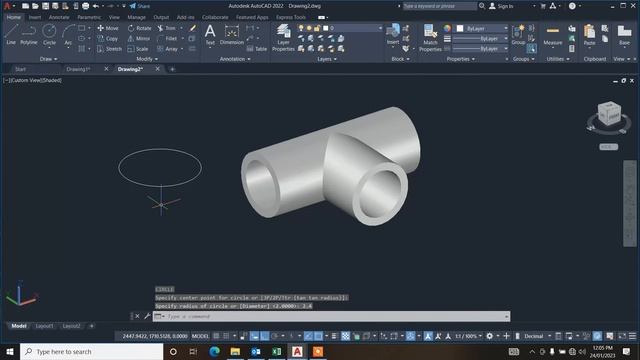 Autocad 3D Pipe Tee Tutorial .. guide pvc tee #reducingtee #3ds смотреть онлайн