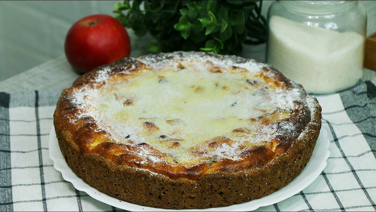 Творожный пирог с яблоками. Творожное тесто и творожная начинка смотреть онлайн