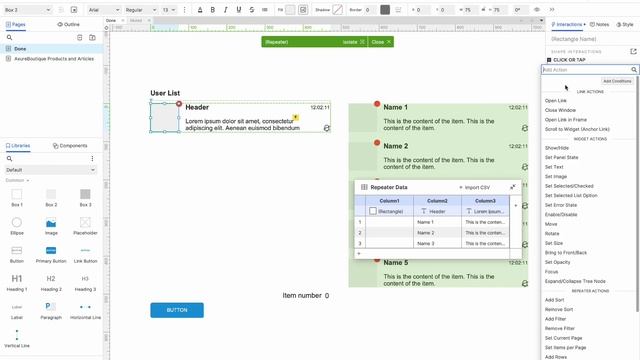 Axure RP 10 and UX design core skills course - 12.2 Repeater interactions смотреть онлайн