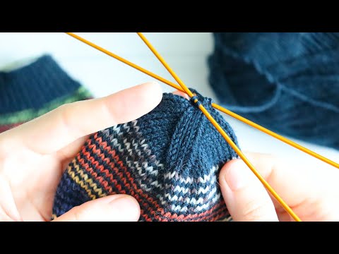 Как делаю убавки в конце вязания носков смотреть онлайн