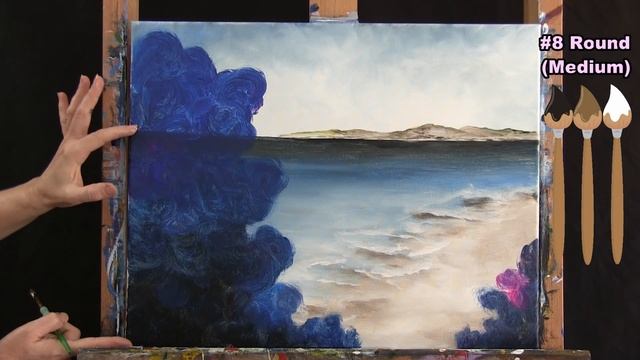 Hydrangeas by the Beach | Paint and Sip at Home | Acrylic Step by Step Painting Tutorial смотреть онлайн