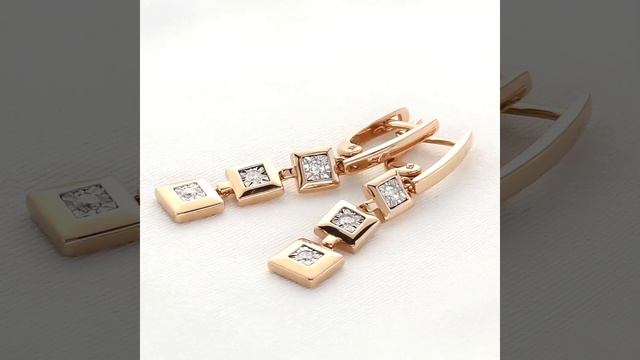 Серьги из красного золота с бриллиантами смотреть онлайн