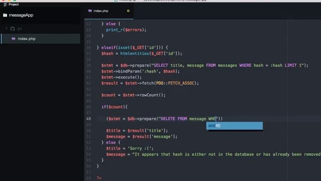 PHP 05: building a self-destructing message app - Retrieving our message смотреть онлайн