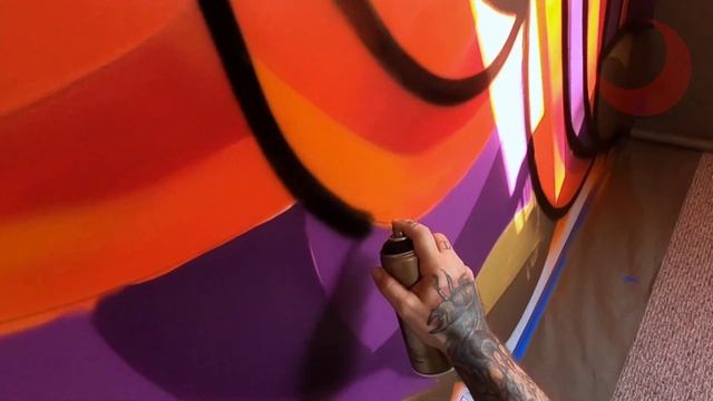 GRAFFITI // orange and purple rose // trippy wall project // pop smoke / Red Moon Tattoo смотреть онлайн