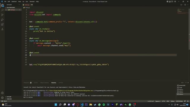 Making a Discord Bot | Part 2: Events | Discord.py 2.0 смотреть онлайн