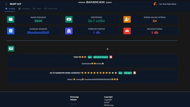 FiveM(MLRP) User Control Panel(UCP) preview смотреть онлайн