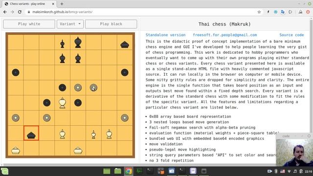 Bare minimum Thai chess Makruk engine with GUI in vanilla JavaScript смотреть онлайн