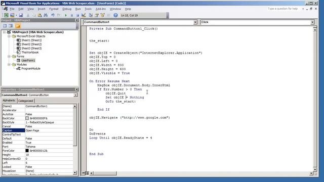 Web Scraper VBA Application1.11-How to handle a page loading error смотреть онлайн