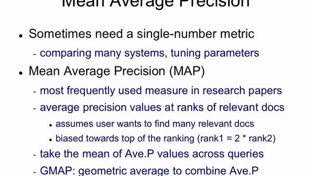 Evaluation 12: mean average precision смотреть онлайн