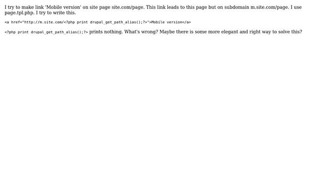 Drupal: URL alias in page.tpl.php смотреть онлайн